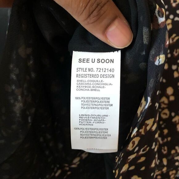 Anthropologie Blouse See U Soon Womens XS Black Ditsy Print Button Up NWT - Picture 5 of 11